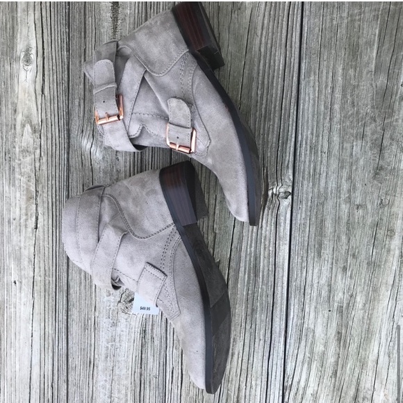 PacSun Suede Strappy Buckle Ankle Combat Boots - Picture 6 of 8